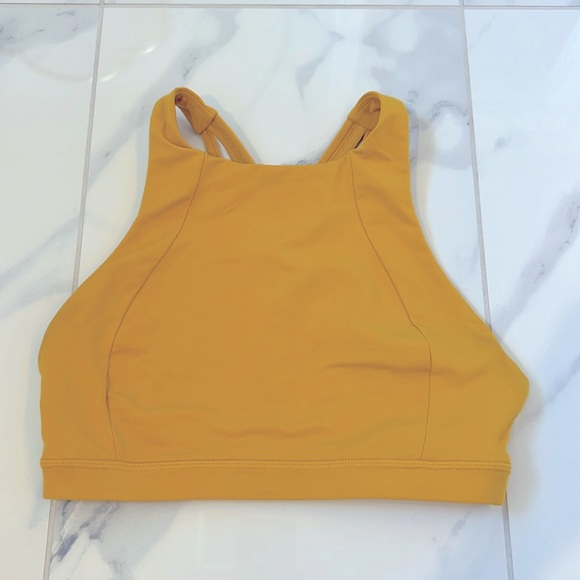 Lululemon Free To Be Serene High Neck Yellow Honey Lemon Sports Bra Women’s 4 - Picture 4 of 10